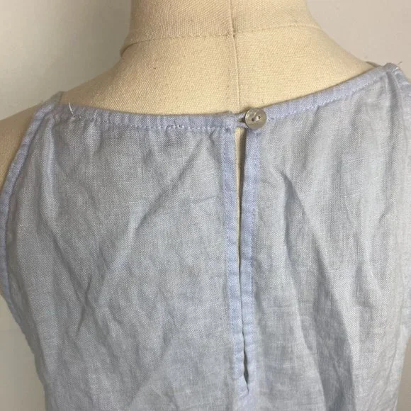 Sportsgirl Size 10 Women's Top Blouse 100% LINEN Blue Tank - Picture 6 of 9